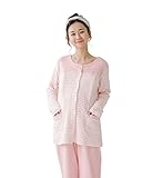 【小丸子の花轮クン】キルティング 襟付き かわいい あたたか ふんわり マタニティ パジャマ 授乳口付 前開き 産前産後 (M, ピンク)