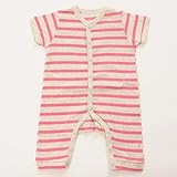 OCEAN＆GROUND オーシャンアンドグラウンド 半袖ロンパース ボーダー_ピンク 70