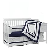 Baby Doll Bedding Modern Hotel Style Crib Bedding Set, Navy by BabyDoll Bedding