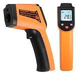 UPKEN 赤外線放射温度計 非接触レーザー温度計 デジタル温度計 【-50℃~-400℃/-58°F-752°F】 オレンジ デジタルサーモメーター 赤外線温度計
