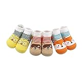 ベビー 子供 ソックス 靴下 幼児用 可愛い 赤ちゃん 動物 漫画 綿 ソックス 通気性 柔らかい 女の子 男の子 靴下 出産祝い 3足セット 0-3歳 (M, #5)