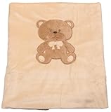 Big Oshi Baby Teddy Super Soft Plush Swaddling Blanket, Beige, Small by Big Oshi