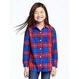 オールドネイビー OLD NAVY/ プラッドフランネルボーイフレンドシャツ ネイビー/レッドプラッド トップス長袖シャツ L【並行輸入】