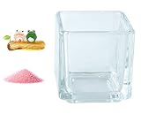 花市場直送便 ミニチュアガラス 丸型カエルカップル & カラーサンド パステルピンク & 植え込み用グラス ニューブロックS