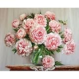 Romantic Pink Flower Vase DIY Paint By Numbers Unframed Oil Painting Home Decor