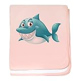 Truly Teague Baby Blanket GrinningブルーShark カラー: ピンク