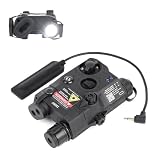 QIRUIMY LA5-C PEQ15 U·HP タイプ エイミングデバイス (LED常時点灯とストロボ搭載モデル) 20mmレール対応 2.5mmリモートスイッチ付 フラッシュライト 樹脂製 (ブラック)