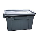 High QualityGRAY Brute Tote with Lid, 20 Gallon Capacity, 27-7/8 Length x 17-3/8 Width x 15-1/8 Heig