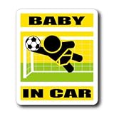 わーるどくらふと BABY IN CAR サッカー ゴールキーパーバージョン ステッカー （きいろ）