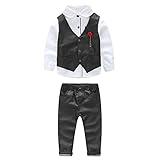 Domybest子供スーツ 男の子スーツ フォーマルスーツ　キッズスーツ　フォーマル洋服　子供服　ボーイズ 紳士服　シャツ+ベスト+パンツ ３点セット 長袖 ジェントルメン　３色選択可能 入学式 入園