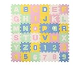 ユノックス 床材 ジョイントマット パズルマット 数字+アルファベット 36枚セット [約15x15x厚さ1cm/子供 キッズ プレイマット/防音対策/床の傷防止/床暖房対応]