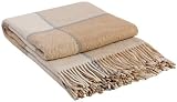 Plaid Throw Blanket by Vladi * Pure 100% New Zealand ELF Sheep Wool * Classic Scottish Tartan Cross-
