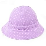 笑顔でおでかけベビー帽子・ハット（日本製）　水玉（パープル地にピンクドット）　B20009