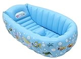 (ラボーグ) La Vogue ふかふか ベビー バス 幼児 風呂に入る プール エアー バス 新生児 折りたたみ 沐浴 シンク 簡易浴槽 赤ちゃん 家庭用 ポンプ付き ブルー