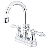 Kingston Brass KS2611AL Two Handle 4 in. Centerset Lavatory Faucet with Brass Pop-up