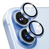 Podick レンズカバー iPhone 17 用 カメラフィルム 【貼ってる感ゼロ！】 9H強化ガラス アルミ合金 耐衝撃 いphone17 カメラ保護 高透過率 キズ防止 露出オーバー防止 気泡ゼロ 指紋防止 貼り付け簡単 アイフォン17 対応 独立型レンズプロテクター (17,Blue)