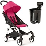 BabyZen - YOYO 6 Months Stroller with Cup Holder - White with Pink by Baby Zen
