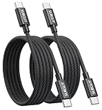 【2本セット】SUNGUY Type C to Type C ケーブル 【1m+1m PD対応 60W急速充電】 USB-C & USB-C ケーブル データ転送 高耐久性のナイロン編み 断線防止 iPhone16 / 15シリーズ 充電ケーブル MacBook Pro、iPad Pro/Air、Galaxy、PixelなどType-C機種対応（ブラック）