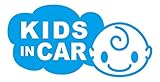 Sticker Shop Haru KIDS ＩＮ CARステッカー 雲型 ２０cm ライトブルー