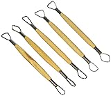 uxcell　クレイスカルプティングツール　彫刻　モデリング　ベージュ　シルバートーン　金属　木材　20.5cm　5本