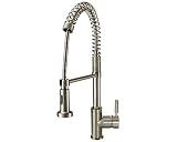 MR Direct 766-BN Spring Spout Kitchen Faucet, Brushed Nickel [並行輸入品]
