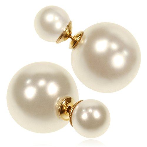 [メルキュート] Merqute ダブル パール ピアス 大粒 レディース M-016