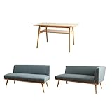 ブルー／ダイニングセット 北欧 ソファ 3点 無垢 ロー 木 木製 モダン ナチュラル カフェ シンプル かわいい テーブル ダイニング チェア カウチソファ ソファ 椅子