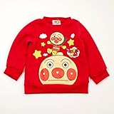 アンパンマン バイキンマン　裏起毛長袖トレーナー　 90ｃｍ/95cm （FA3859) (95cm, レッド)