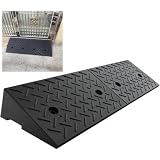 段差スロープ ZAZY ゴム製 段差解消 プレート 高さ 4cm 5cm 6cm 7cm 8cm 9cm 10cm 11cm 12cm 13cm 14cm 15cm 16cm 階段用 滑り止め バリアフリー 介護 ハイステップ 自転車 屋外 駐車場 カー ガレージ 玄関 (1,長さx幅x高ざ-100x25x8cm)