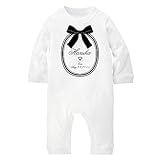 名前入り ロング ロンパース [LR277] 80cm ホワイト 出産祝い 誕生日 プレゼント おしゃれな 名入れ ベビー服