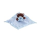 Blue Velboa Security Baby Blanket with Plush Teddy Bear Adorable Nursery Decor by Burton & Burton
