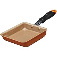 エバークック 卵焼き 13×18㎝ ガス火専用 軽量 340ｇ オレンジ ドウシシャ