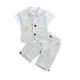 giminuo男の子スーツ 子供 フォーマル 男の子 半袖 ベスト風 ベビー キッズ 子供服 男の子 お宮参り 結婚式 七五三 入園式 卒園式 (110, ホワイト)