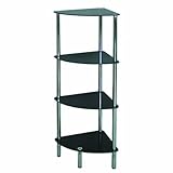 ガラスラック　4段コーナー　クロ ＧＲ－4Ｃ　ＢＫ