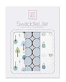SwaddleDesigns SwaddleLite Set of 3 Marquisette Swaddle Blankets Premium Cotton Muslin Pastel Blue C
