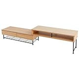 【 ヴィンテージシリーズ 】 テレビ台 テレビボード 天然木 タモ材 伸縮 105～190cm ナチュラル ブラック脚