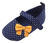 (ビグッド)Bigood 可愛い 水玉 リボン 子供靴 女の子 赤ちゃん ベビー靴 プリンセス フォーマル フラット ルームシューズ 出産祝い 結婚式 ネイビー13cm
