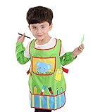 防水性ベビービブのオーバークロットペインティングスモックエプロン＆袖B、3-10年