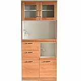 食器棚 完成品 ガーデン ナチュラル 幅80㎝オープン引き出しタイプ 引き戸 キッチン収納 棚 おしゃれ レンジ台付き食器棚 (幅80㎝オープン引出しタイプ)