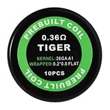 Rofura 10PCS プリメイドコイル DIY Coils 完成コイル10個入り for RBA RDA (Tiger 0.36ohm)