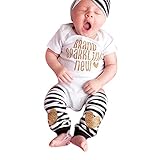 ベビー服　ロンパース　半袖　ヘッドバンド　ニーパッド　3点セット　ストライプ　コットン　通気性　0-2歳 (100)