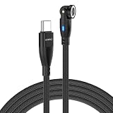 DAIAD マグネット充電ケーブルのみ 9ピン PD 100W USB C Type-C MicroUSB eMarker 5A 急速充電 データ転送 540度回転 LED ナイロン 防塵 (ブラック, 1m)