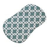 SheetWorld Fitted Bassinet Sheet (Fits Halo Bassinet Swivel Sleeper) - Seafoam Blue Links - Made In 