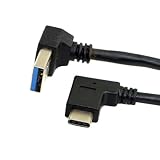 chenyang リバーシブル USB 3.1 Type C USB-C 角度から上向き 90度 A オス データケーブル タブレット 携帯電話用 30cm Type-04