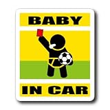 わーるどくらふと BABY IN CAR サッカー審判 レッドーカードバージョン ステッカー （きいろ）