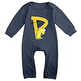 面白い 男の子と女の子 モンスター アルファベットP デザイン ベビー服 体に合う Navy Size 12 Months