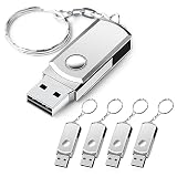USBメモリ、Hrich 8GB USBフラッシュドライブ、キーチェーン付き、高速USB 2.0 USBフラッシュドライブ、音楽、写真、ドキュメント、ビデオの転送用、USBフラッシュドライブx5(8GB ゴールド)
