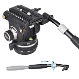ARTCISE フルード ビデオ雲台 ダンピング調整可能 アルミ合金三脚用流体雲台 ハンドル三脚ヘッド DSLR/デジタル/一眼レフ/カメラビデオ用三脚雲台 最大荷重12キロ