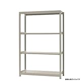 軽中量棚200kg 単体 幅120×奥行45×高さ180cm 4段 アイボリー 200kg/段