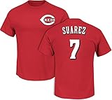 Eugenio Suarez Cincinnati RedsレッドメンズName & Number Tシャツby Majestic Large